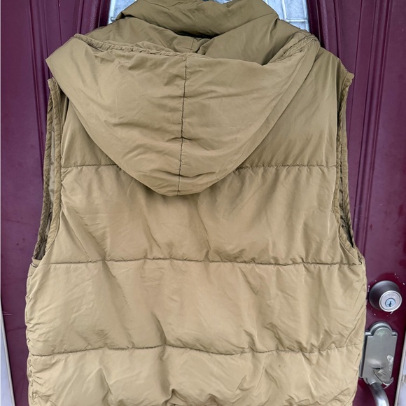 Free People Men's Olive Green Hooded Puffer Jacket - Picture 4 of 5